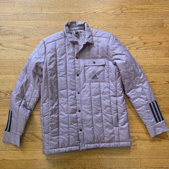 Adidas HG8701 Itavic 3-Stripes Lite Shirt Jacket Mauve Size Small - Picture 1 of 10